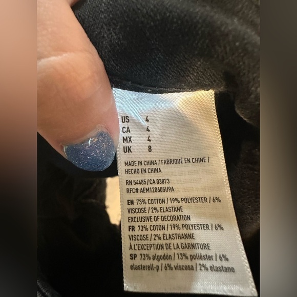 🚫sold🚫American Eagle Black Lace Denim Shorts Hi Rise Shortie - Picture 5 of 5